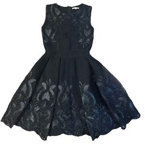 Maje Black Sleeveless A-line Midi Dress Size US8